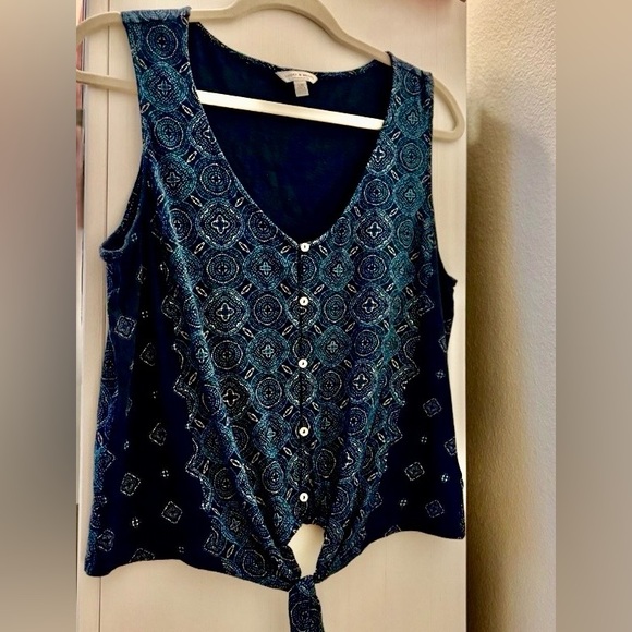 Lucky Brand Boho Tie-Front Tank – Size L - Picture 4 of 6